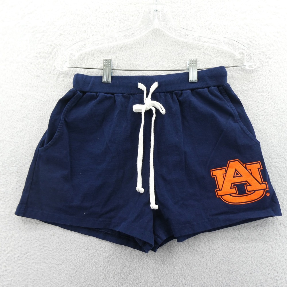 Spirit Shorts Womens Small‎ Auburn University Tigers Blue Drawstring Cotton Knit